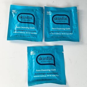 SkinFix Clean Skin Face Cleansing Wipes MakeUp Travel 3ct New